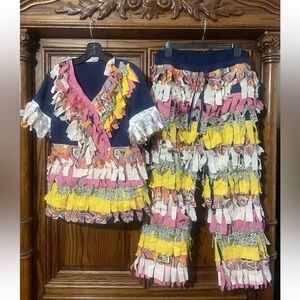 Mardi Gras Costume chicken chaser outfit hat